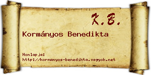Kormányos Benedikta névjegykártya